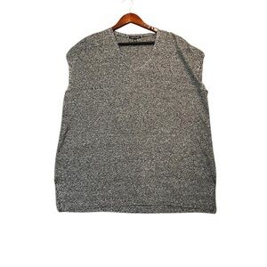 Eileen Fisher Cotton Blend Gray V-Neck Sleeveless Sweater Size Small